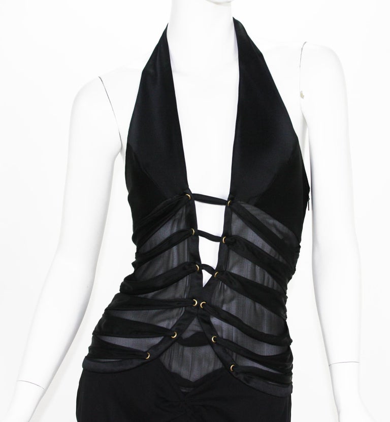 Tom Ford for Gucci SS 2003 Collection Deep Plunging Halter Mini Cut Out ...