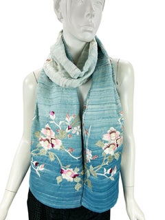 Tom Ford for Gucci SS 2003 Silk Ombré Cherry Blossom Embroidered Scarf