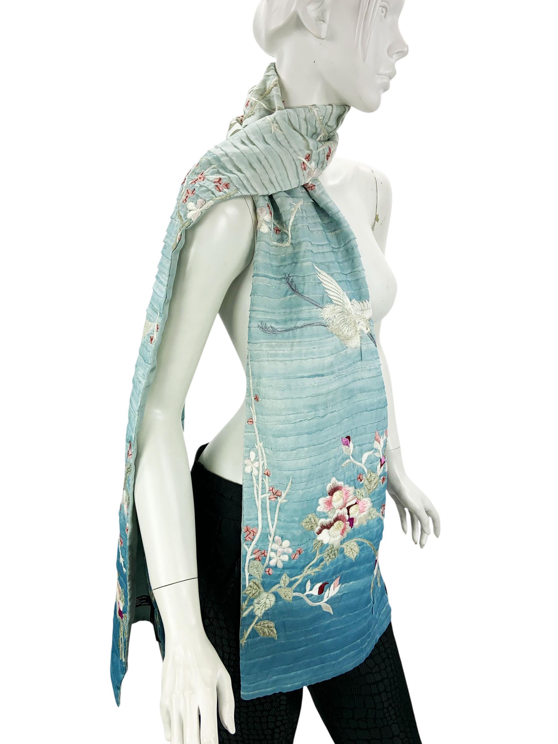 Tom Ford for Gucci SS 2003 Silk Ombré Cherry Blossom Embroidered
