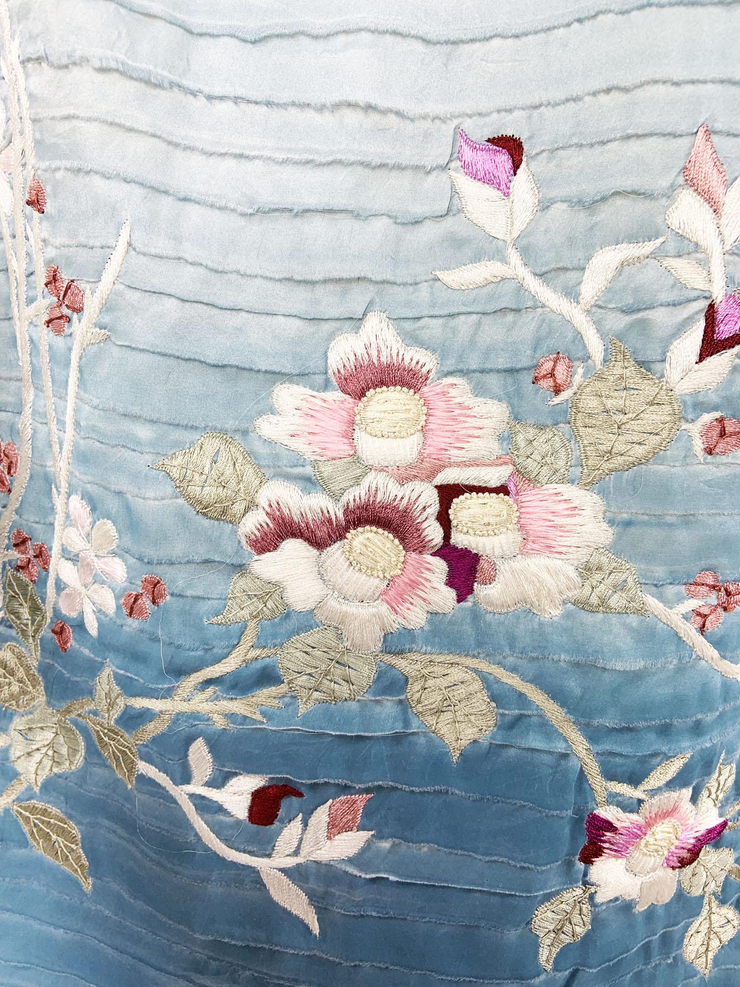 2003SS GUCCI by Tom Ford 和柄刺繍シルクスカーフ 00s Tom Ford for Gucci SS 2003 Silk Ombré Cherry Blossom Embroidered