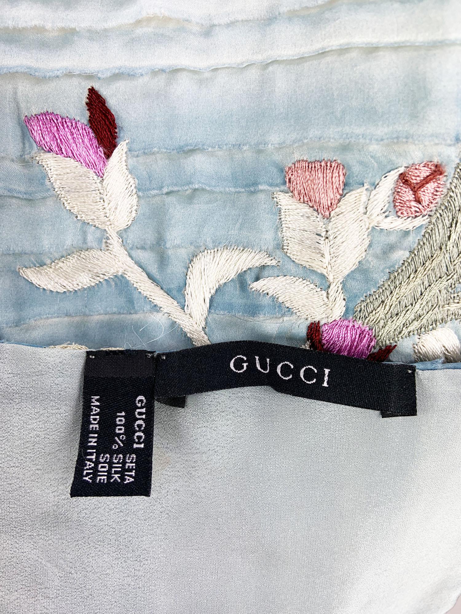 Tom Ford for Gucci SS 2003 Silk Ombré Cherry Blossom Embroidered