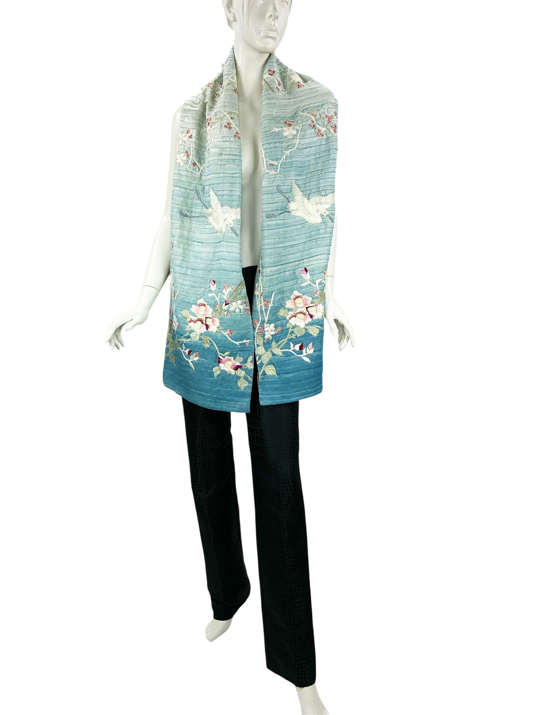 Tom Ford for Gucci SS 2003 Silk Ombré Cherry Blossom Embroidered