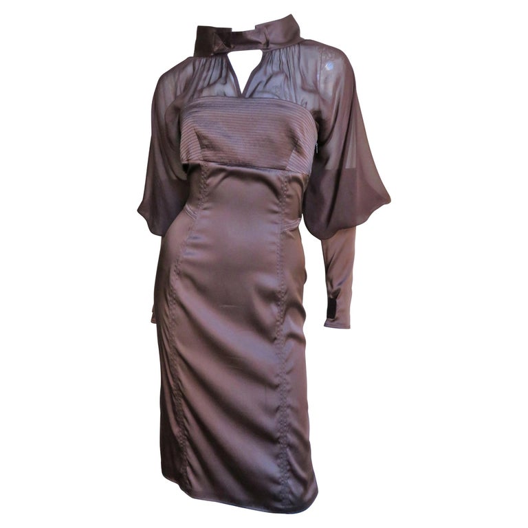 tom ford brown dress TOM FORD Long chemisier Dress BROWN