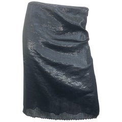 Tom Ford for Gucci Sz 46 10 / 12 1990s Gunmetal Beaded Silk Vintage 90s Skirt