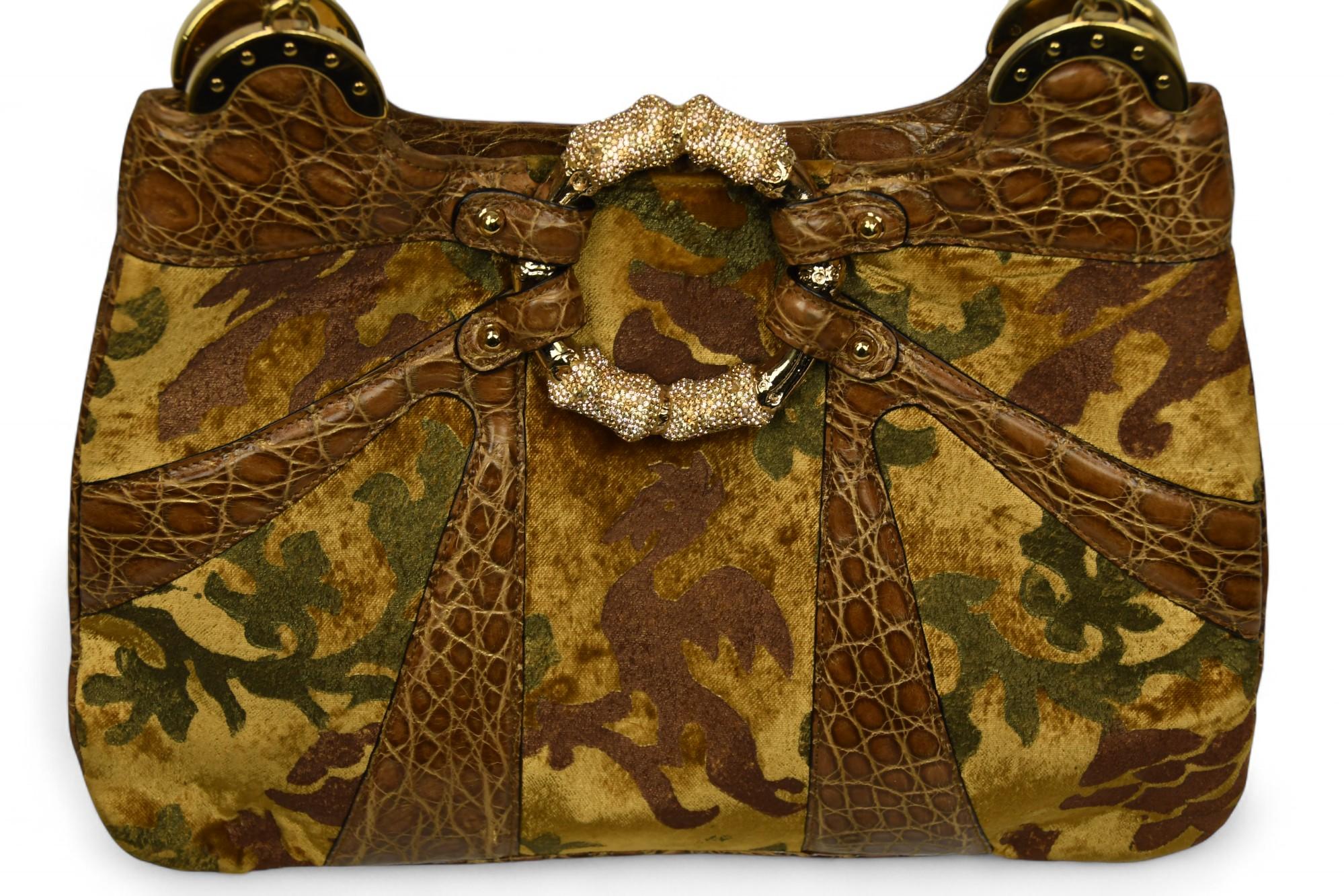 Tom Ford for Gucci Bolso con Brocado de Terciopelo y Cocodrilo  Embrague Dragón en venta 2