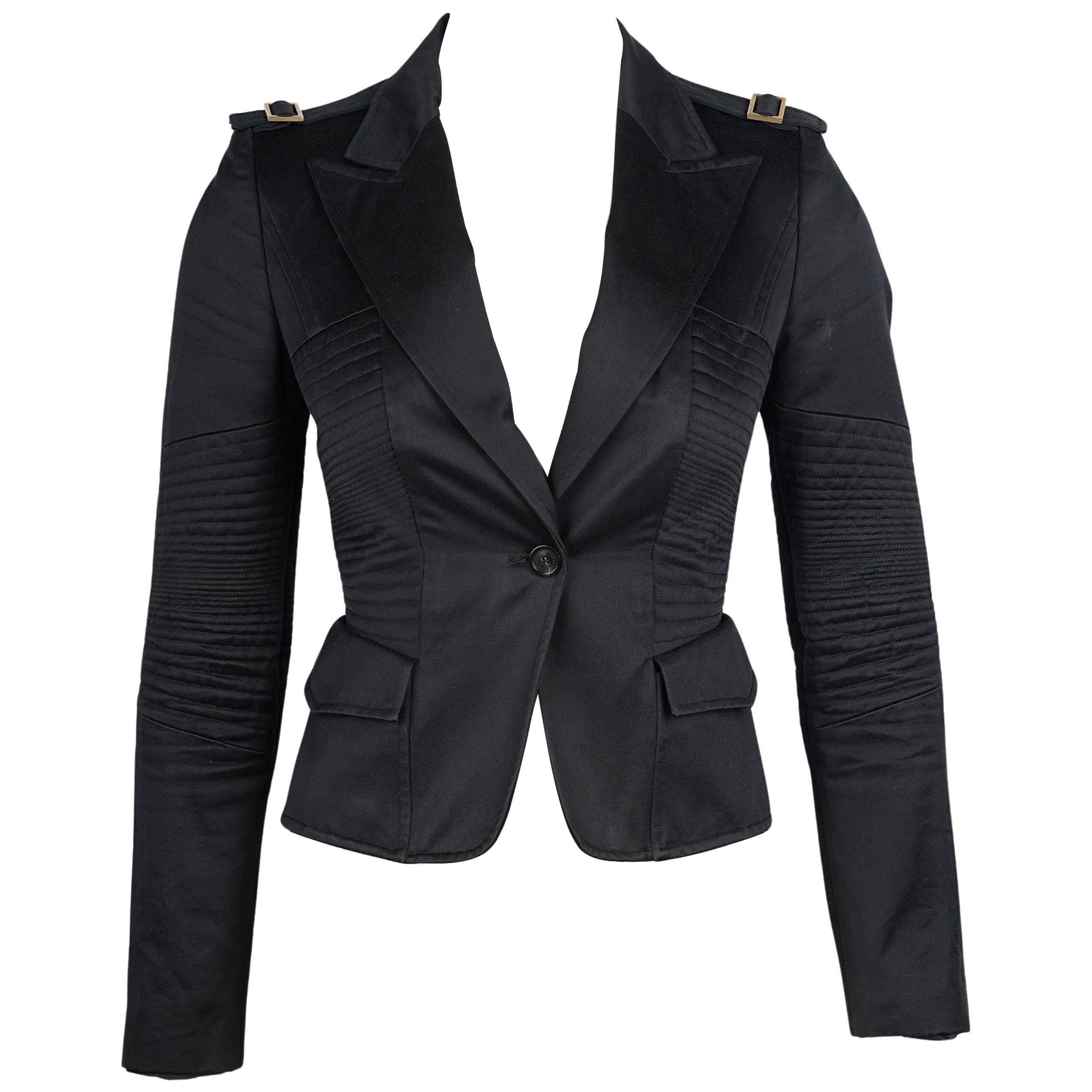 Tom Ford for Gucci Vintage Black Cotton Jacket, FW 2003, IT 38, Padded