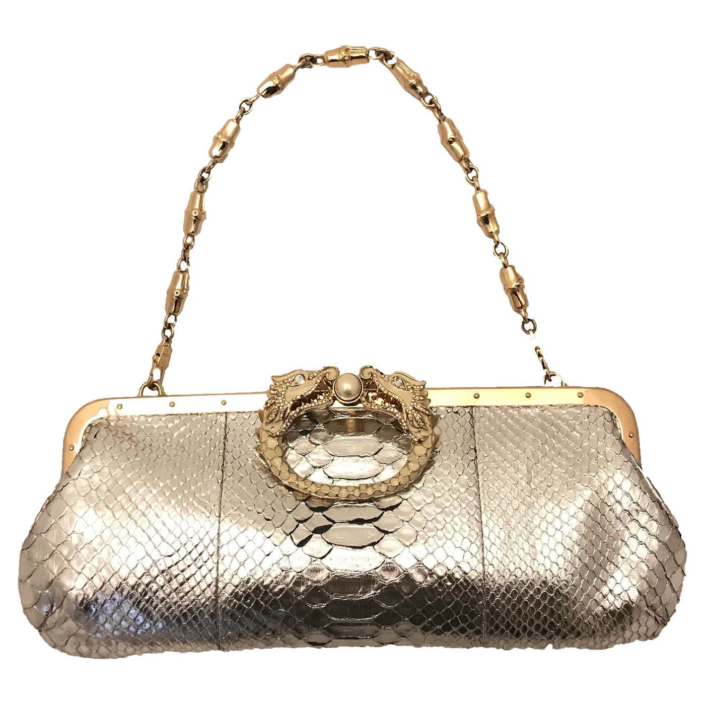 Silver Python Handbgs Tom Ford for Python Dragon Clutch For Sale at 1stDibs