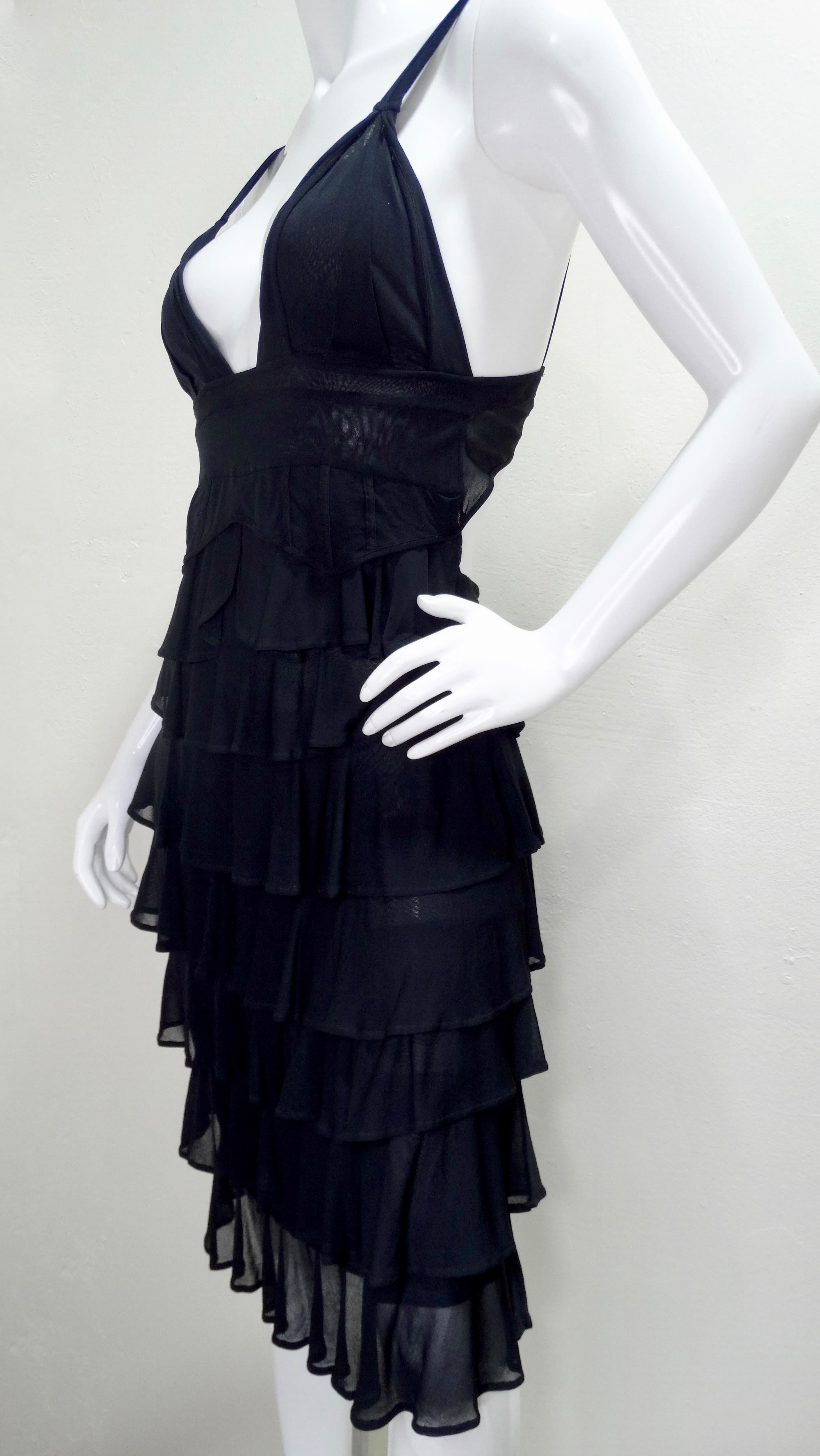 Tom Ford For YSL 2003 Sheer Ruffle Cocktail Dress 4