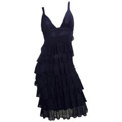 Tom Ford For YSL 2003 Sheer Ruffle Cocktail Dress