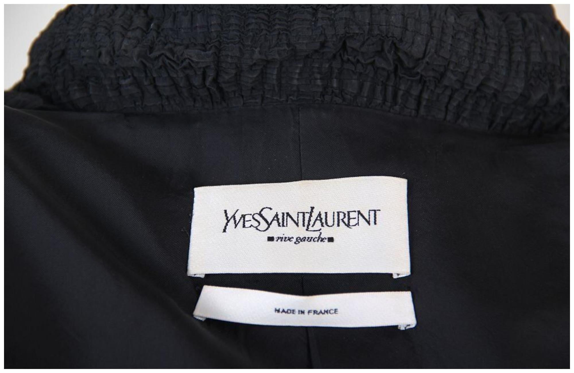 FW 2001 TOM FORD for YSL Runway wool Blazer with Ruffle Detailing (black) FR38 For Sale 5