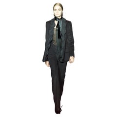FW 2001 TOM FORD for YSL Runway wool Blazer with Ruffle Detailing (black) FR38
