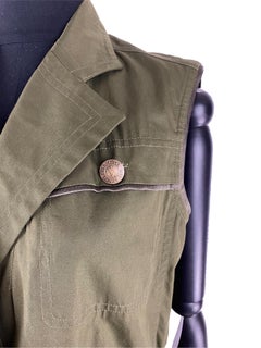 Tom Ford For Yves Saint Laurent 2000s Army Green Tailored Vest