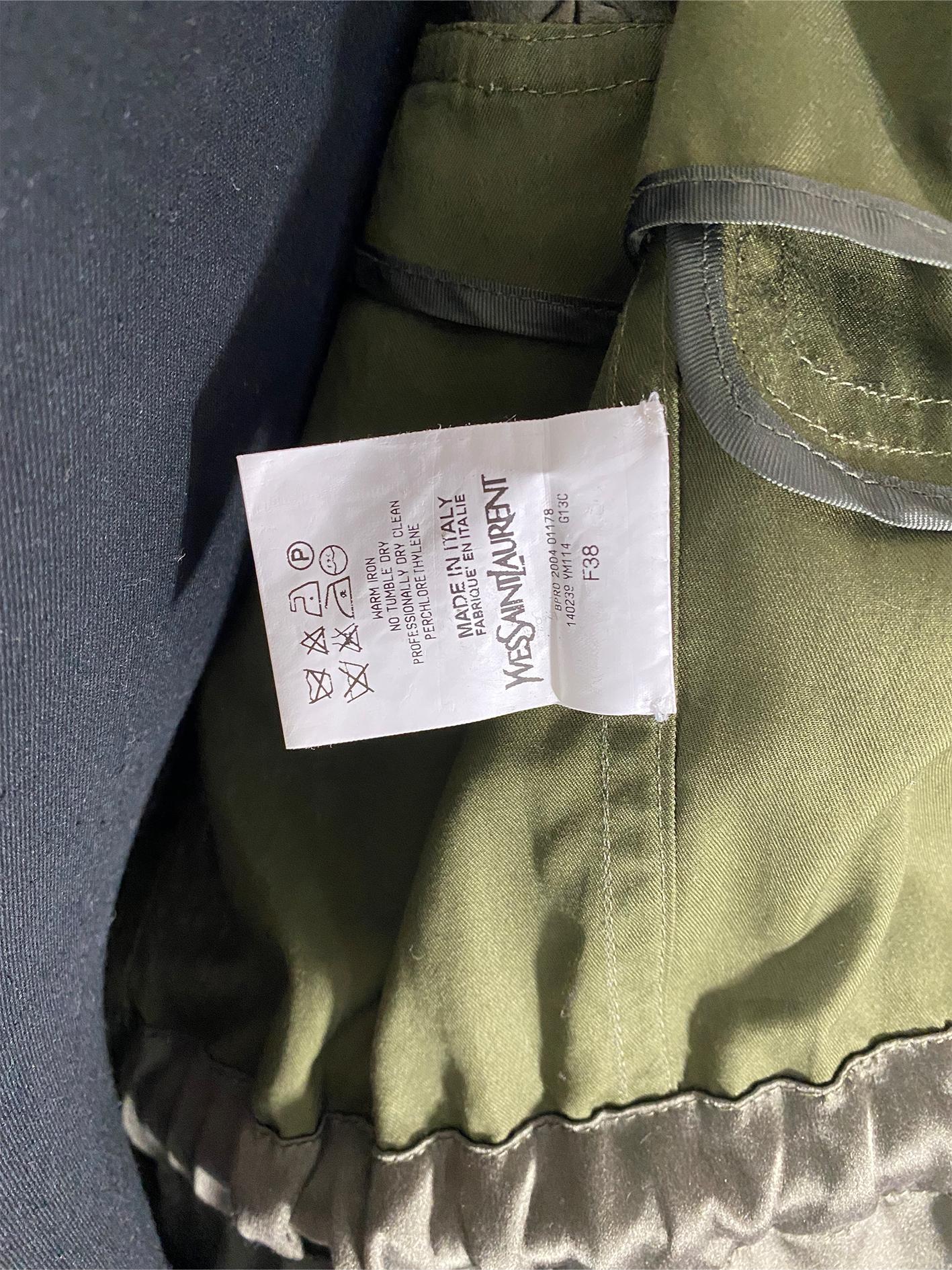 Brown Tom Ford For Yves Saint Laurent 2000s Army Green Tailored Vest For Sale