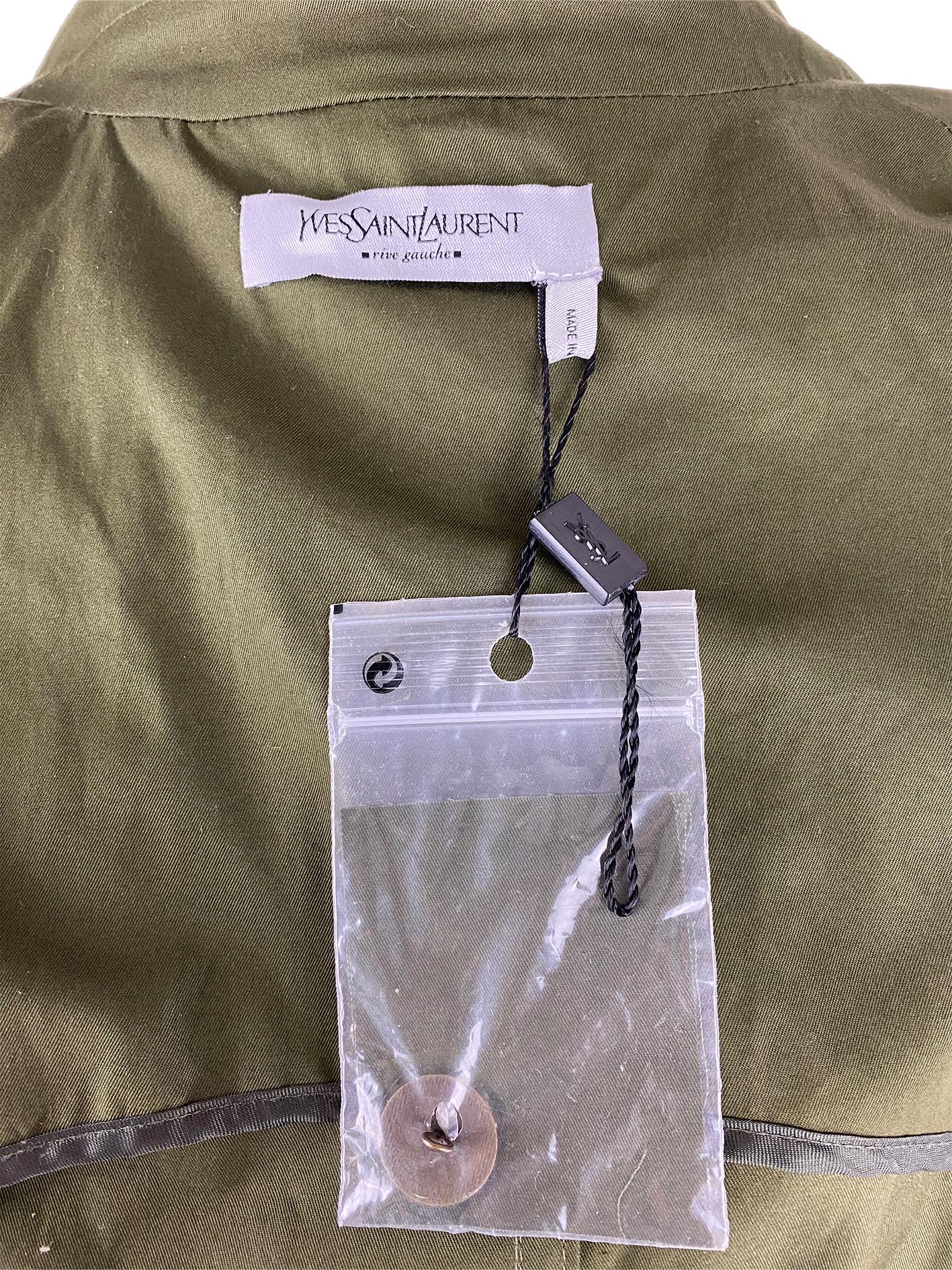 Brown Tom Ford For Yves Saint Laurent 2000s Army Green Tailored Vest For Sale