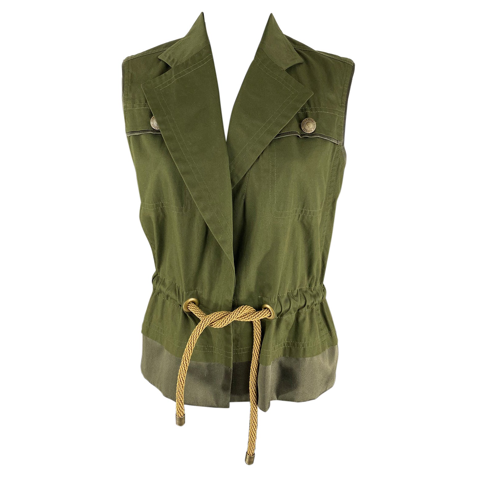 Tom Ford For Yves Saint Laurent 2000s Gilet sartoriale verde militare