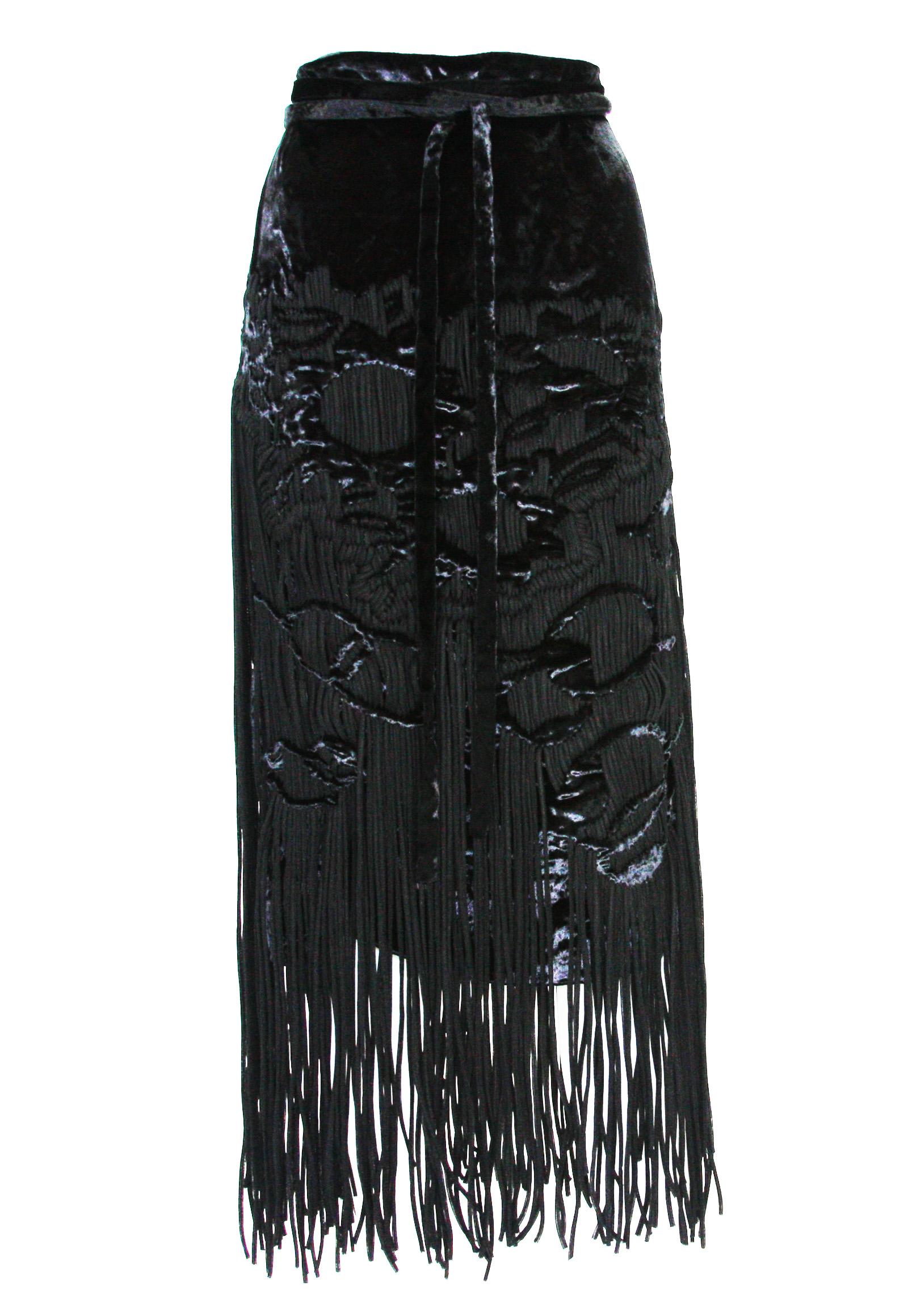 Tom Ford for Yves Saint Laurent 2001-2003 Collection Silk Top Velvet Skirt Suit  For Sale 5