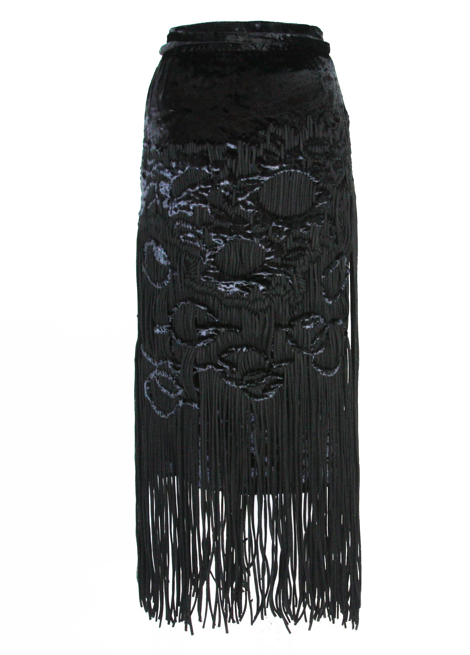 Tom Ford for Yves Saint Laurent 2001-2003 Collection Silk Top Velvet Skirt Suit  For Sale 7