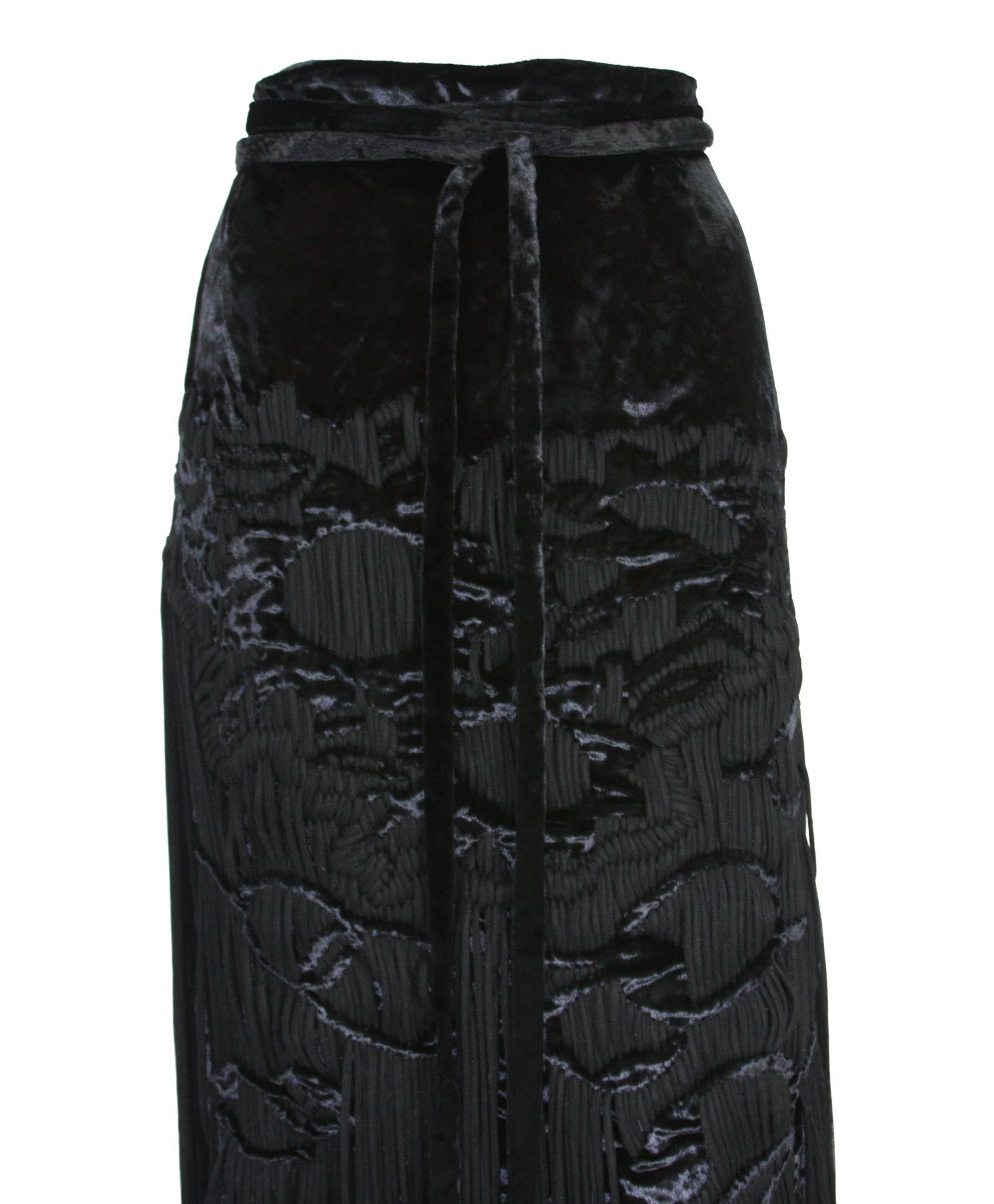 Tom Ford for Yves Saint Laurent 2001-2003 Collection Silk Top Velvet Skirt Suit  For Sale 8