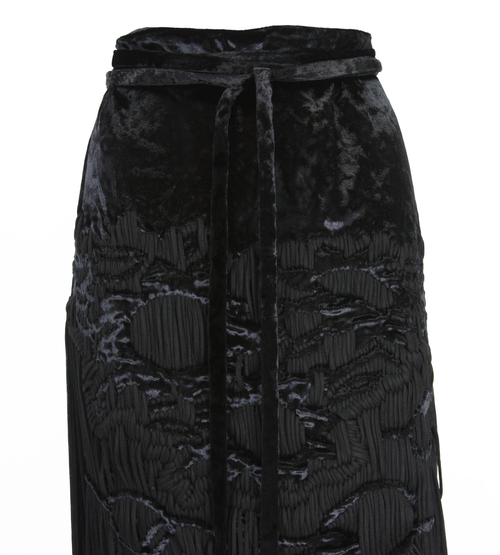 Tom Ford for Yves Saint Laurent 2001-2003 Collection Silk Top Velvet Skirt Suit  For Sale 9