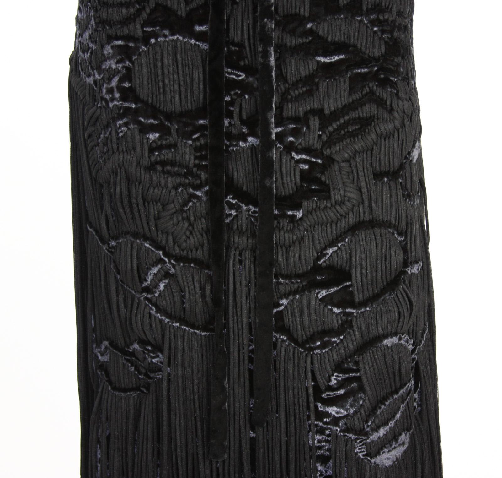 Tom Ford for Yves Saint Laurent 2001-2003 Collection Silk Top Velvet Skirt Suit For Sale 10