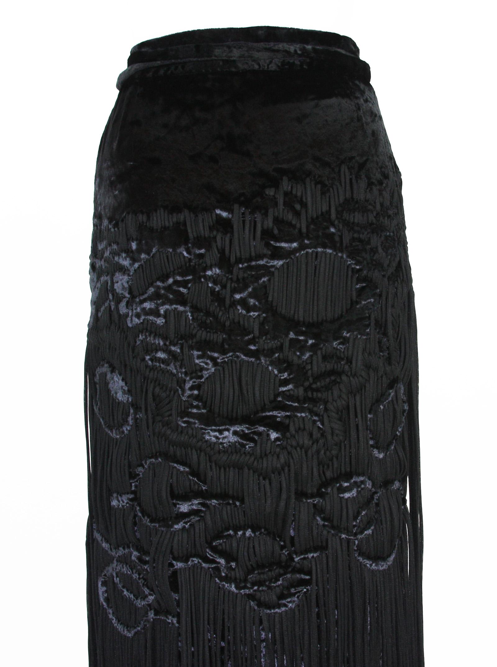 Tom Ford for Yves Saint Laurent 2001-2003 Collection Silk Top Velvet Skirt Suit  For Sale 11