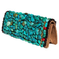 Tom Ford for Yves Saint Laurent 2002 *Out of Africa* Turquoise Beaded Clutch Bag