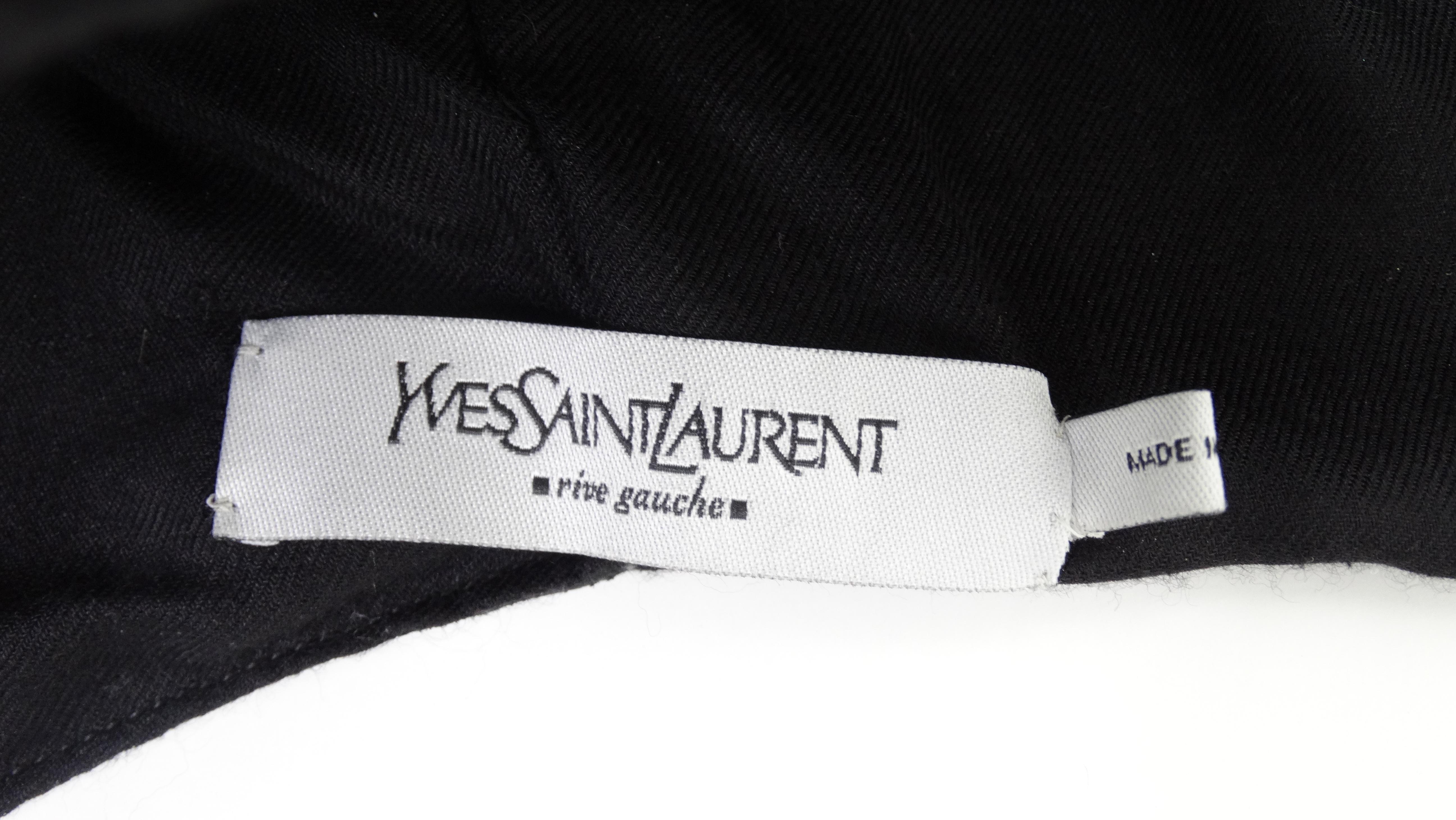 Noir Bonnet d'aviateur en cuir noir Tom Ford pour Yves Saint Laurent  en vente