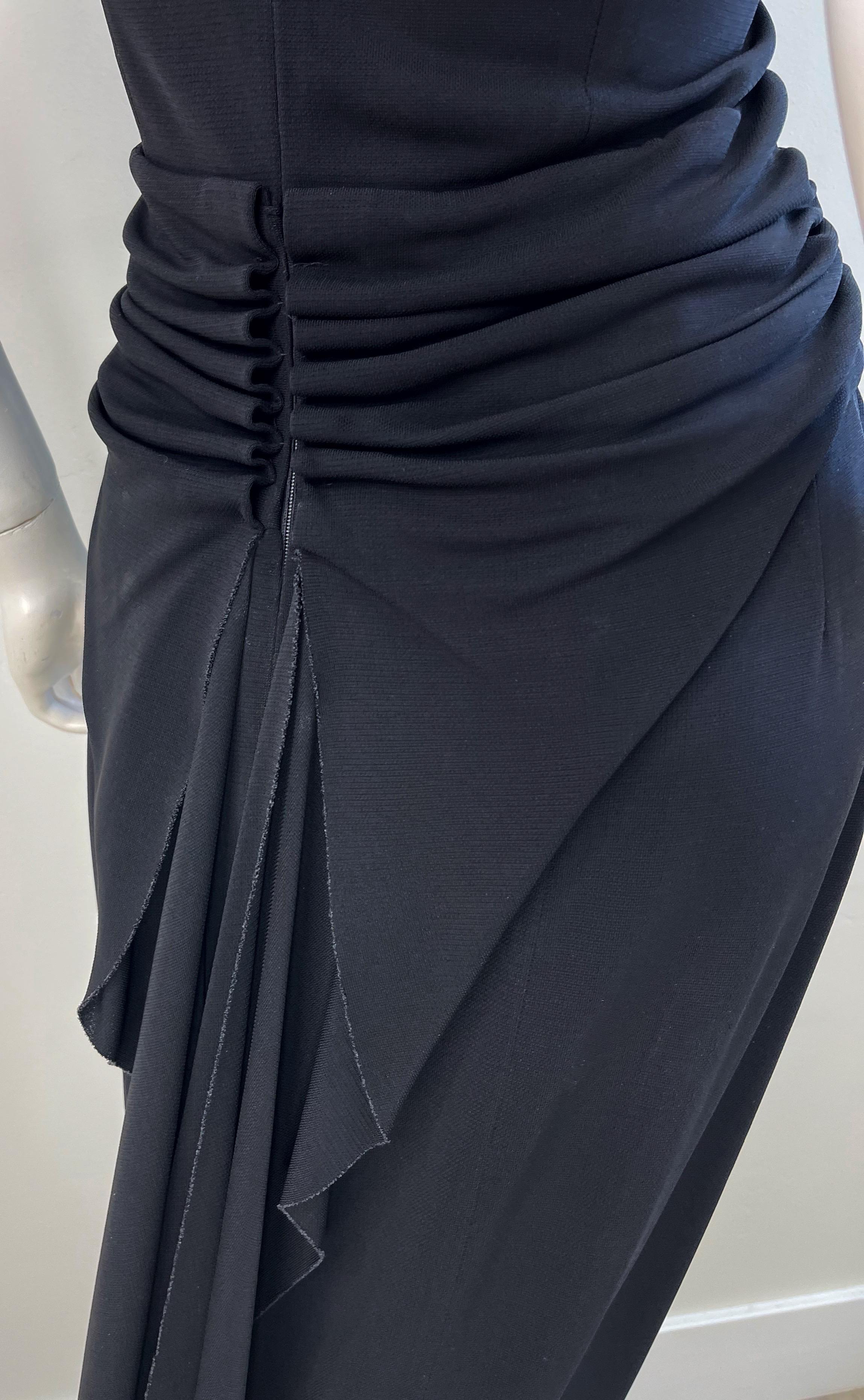 Tom Ford for Yves Saint Laurent Vestido sin mangas Vintage de punto de rayón negro en venta 5