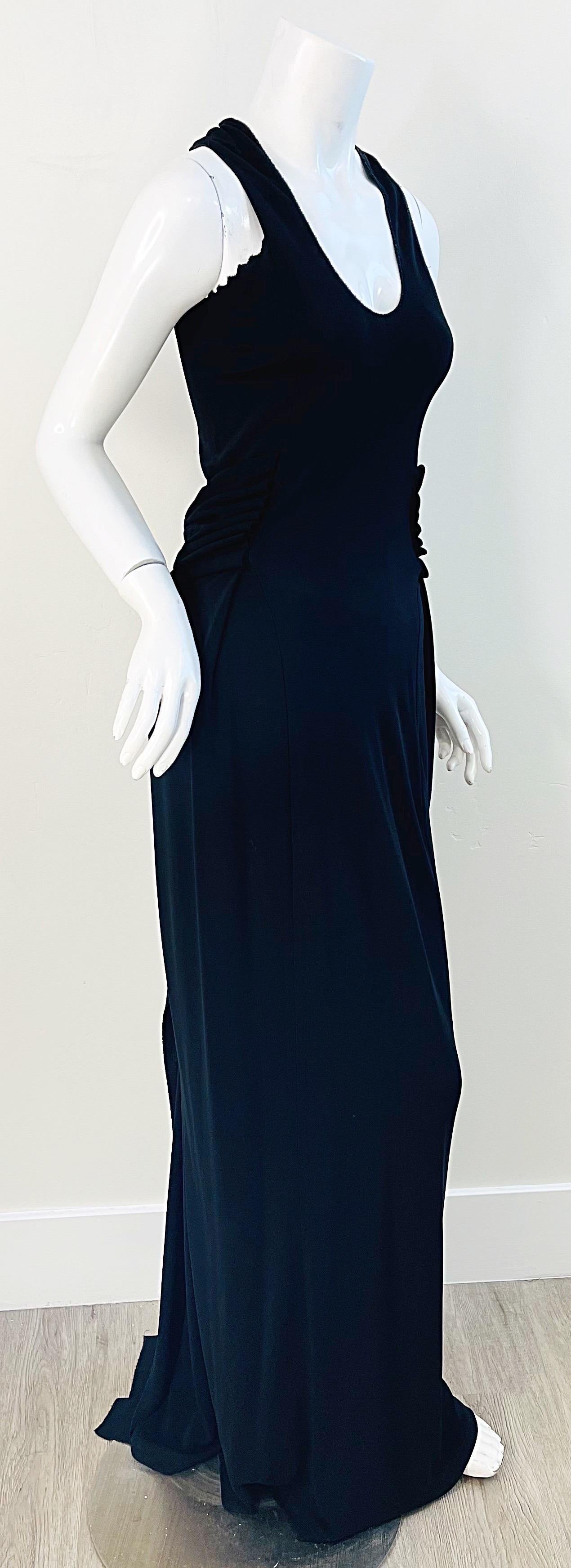 Tom Ford for Yves Saint Laurent Vestido sin mangas Vintage de punto de rayón negro en venta 6