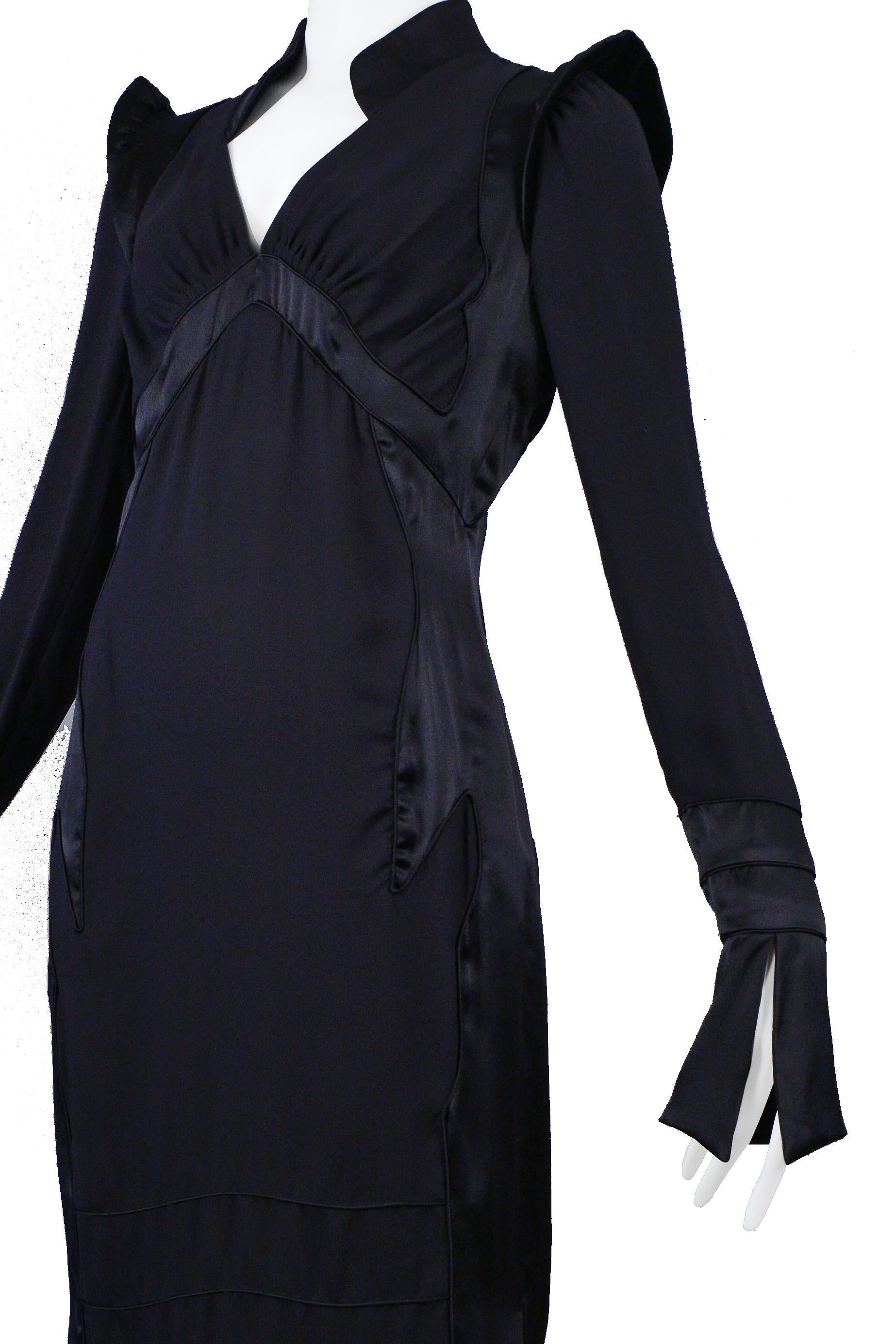 Women's Tom Ford for Yves Saint Laurent Black Silk Dress 2004 For Sale