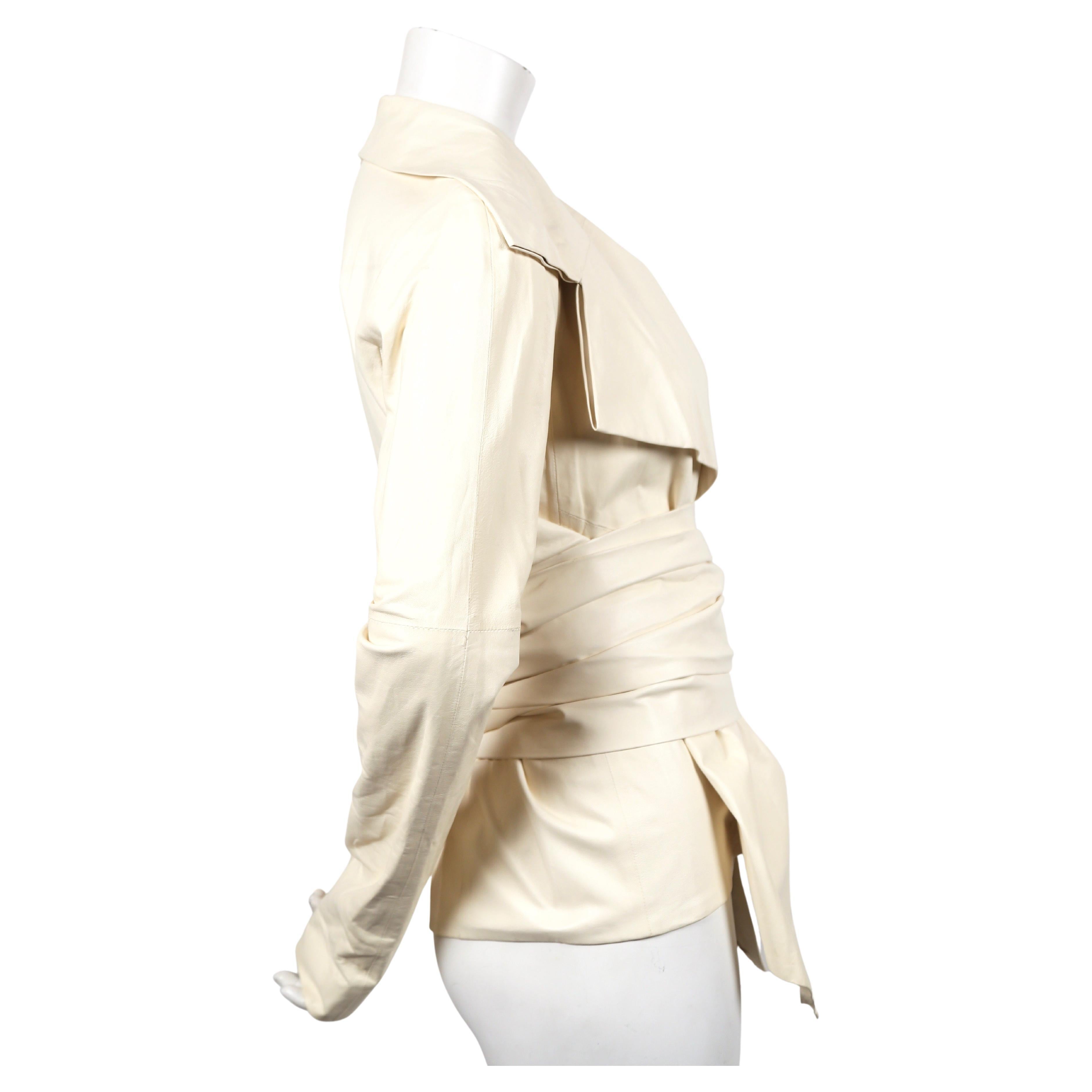 White Tom Ford for Yves Saint Laurent cream leather runway jacket, 2004  For Sale