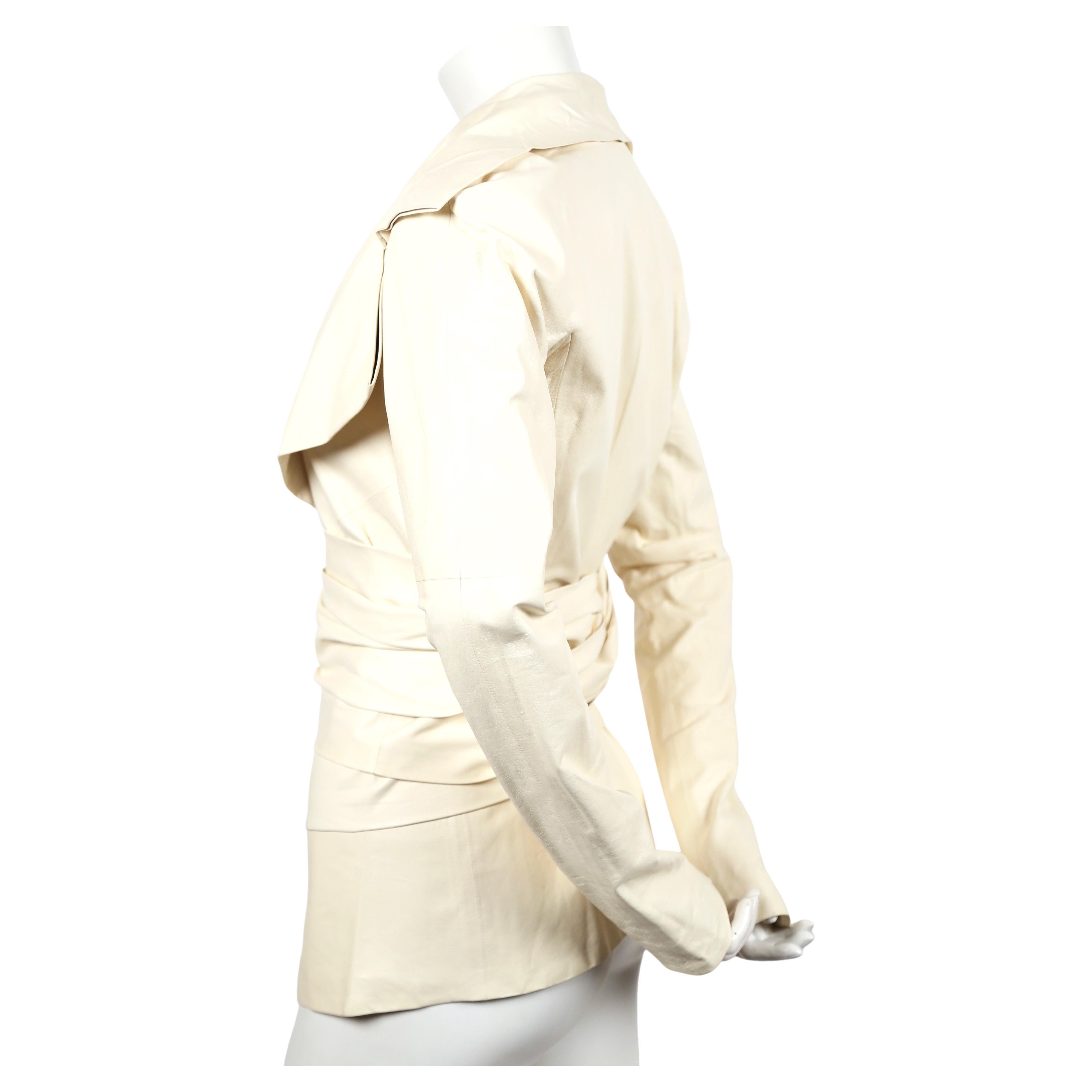 Tom Ford for Yves Saint Laurent cream leather runway jacket, 2004  In Good Condition For Sale In San Fransisco, CA
