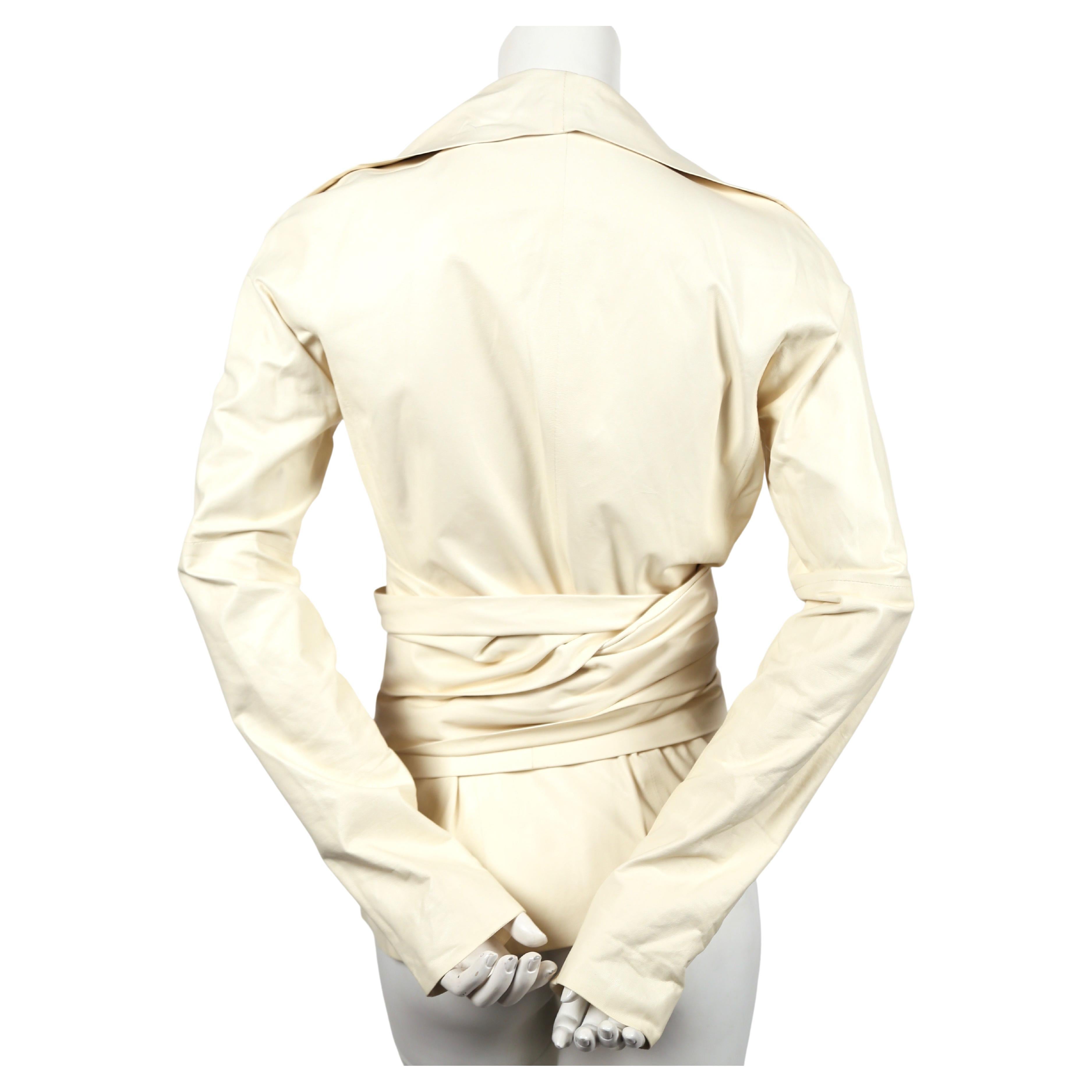 Tom Ford for Yves Saint Laurent cream leather runway jacket, 2004  For Sale 1