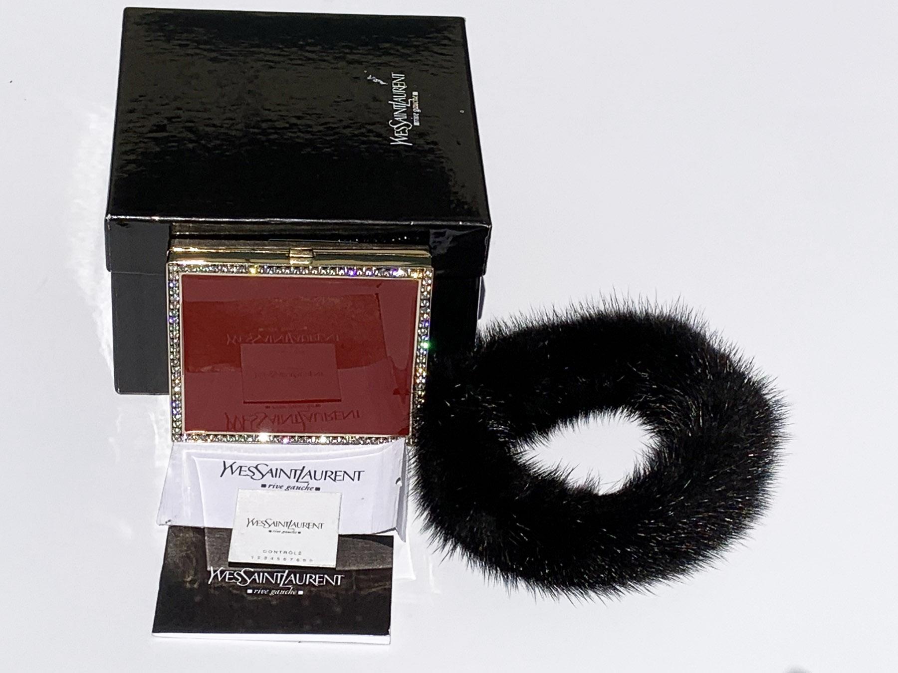 Tom Ford for Yves Saint Laurent Enamel Crystals Mink Cigarette Case Kate Moss  2