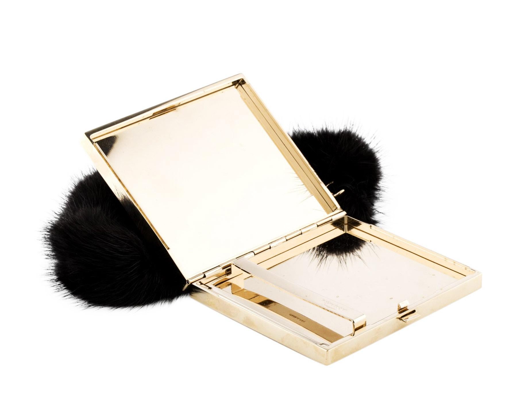 Tom Ford for Yves Saint Laurent Enamel Crystals Mink Cigarette Case Kate Moss  In New Condition In Montgomery, TX