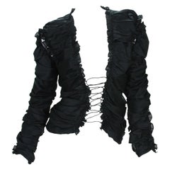 TOM FORD for YVES SAINT LAURENT F/W 2001 Black Lace-Up Top S and M