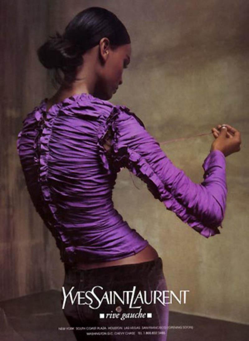 Tom Ford pour Yves Saint Laurent - Haut à lacets noir, taille M, automne-hiver 2001 Pour femmes en vente