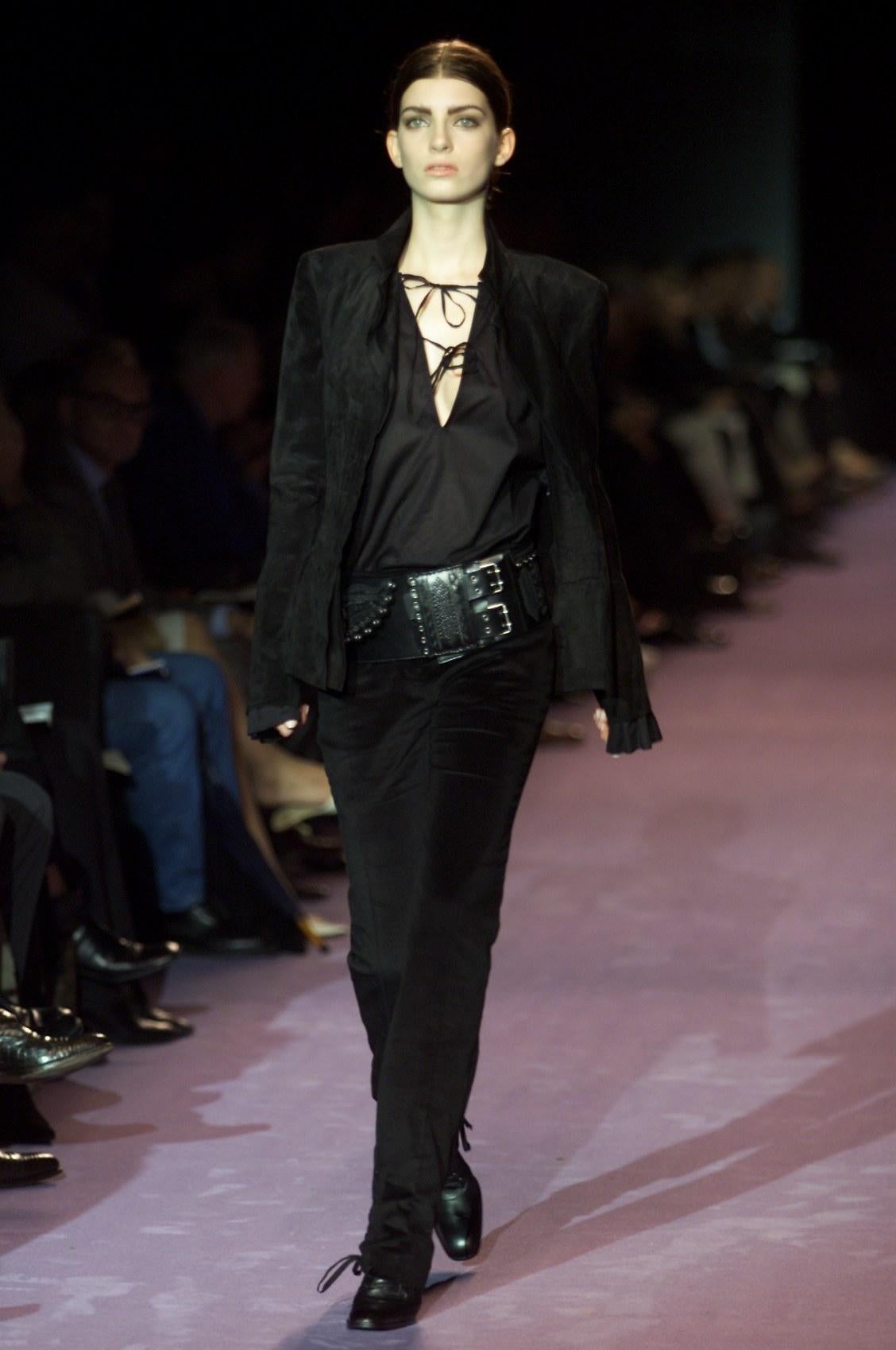 Tom Ford for Yves Saint Laurent F/W 2001 Wide Leather Belt with Secret Pocket  For Sale 6