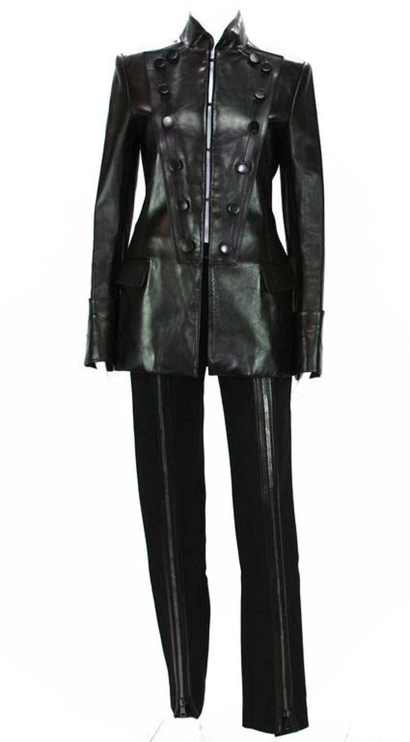 Tom Ford for Yves Saint Laurent A/I 2001 Giacca militare in pelle It 40 - US 4 in vendita 3