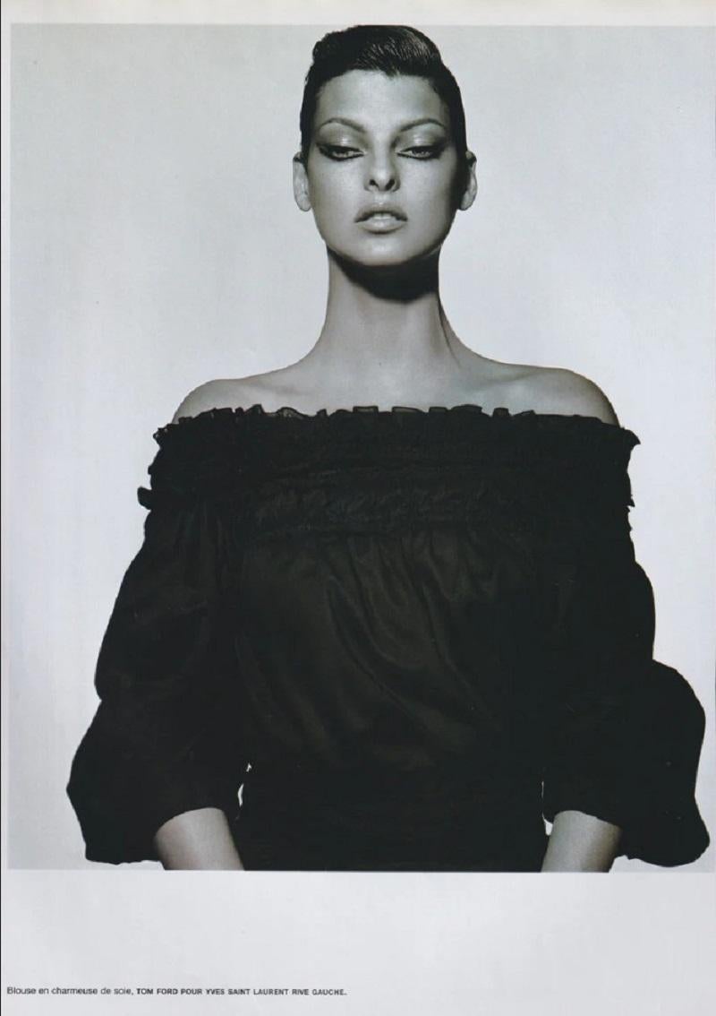 Tom Ford pour Yves Saint Laurent, tailleur jupe longue en soie noire, défilé A/H 2001 en vente 11