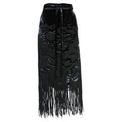 Tom Ford for Yves Saint Laurent A/I 2001 Gonna in velluto con frange in passerella  Francese 38
