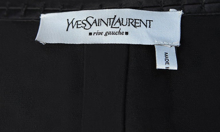 Tom Ford for Yves Saint Laurent F/W 2002 Black Silk Ribbon Bow Skirt Fr ...