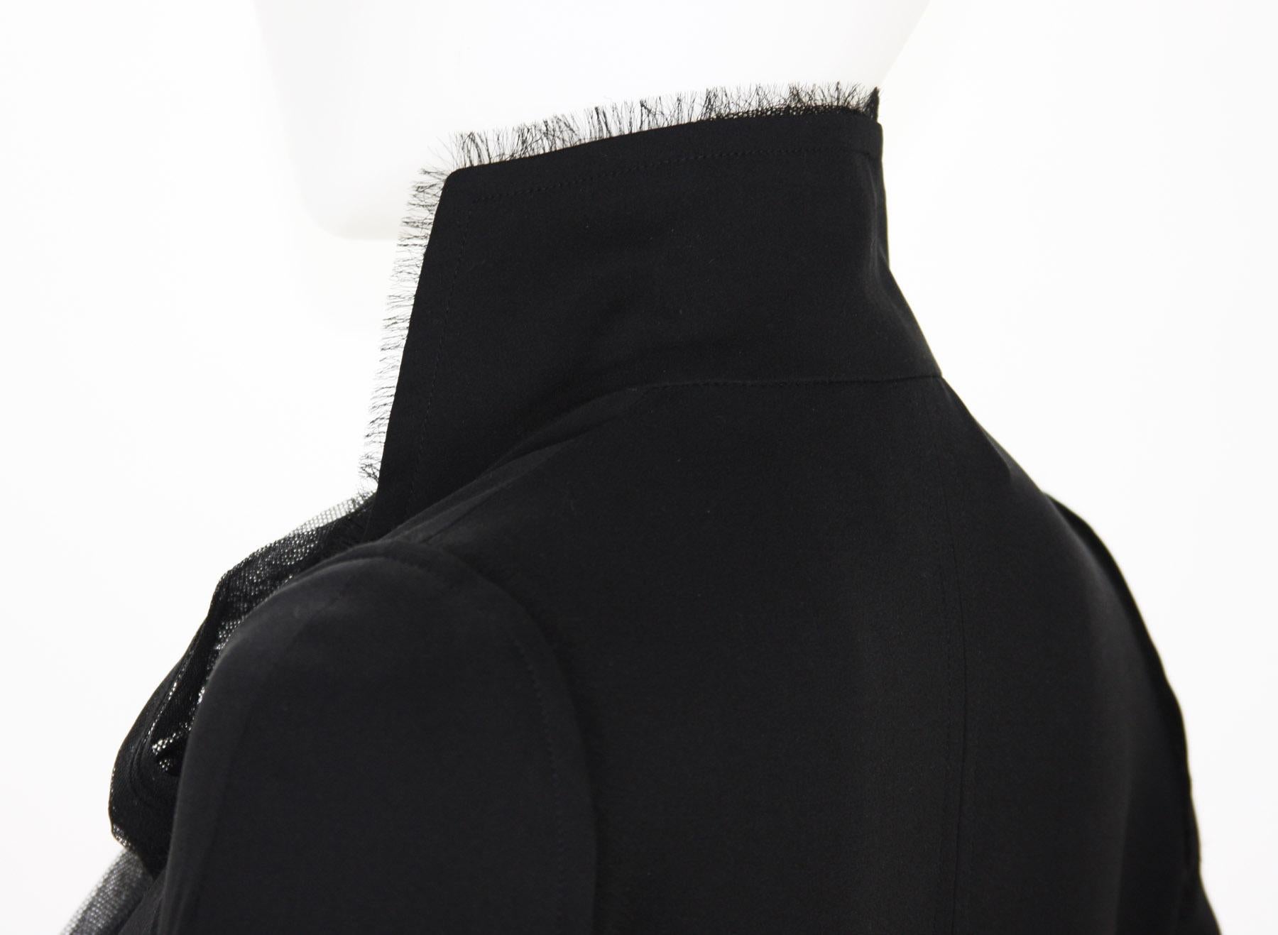 Tom Ford for Yves Saint Laurent F/W 2002 Black Silk Tulle Jacket Blazer 36, 38  7