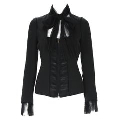 Tom Ford for Yves Saint Laurent F/W 2002 Black Silk Tulle Jacket Blazer 36, 38