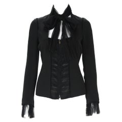 Tom Ford für Yves Saint Laurent F/W 2002 Schwarze Seiden-Tülljacke Blazer Fr 36
