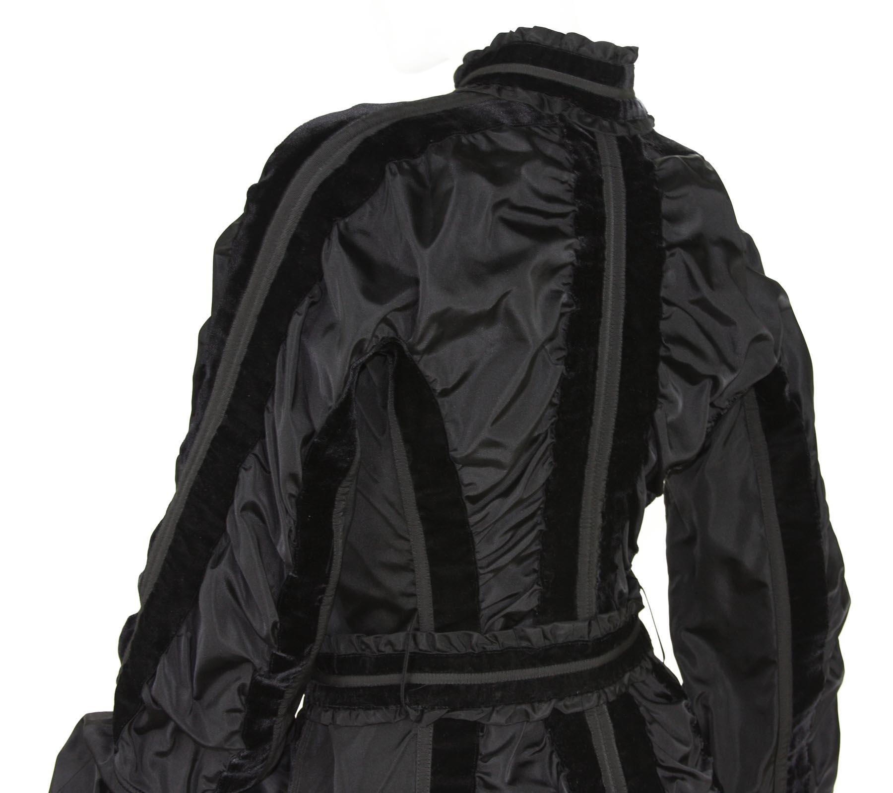 Tom Ford for Yves Saint Laurent FW 2002 Collection Black Taffeta Velvet Jacket 6 For Sale 6