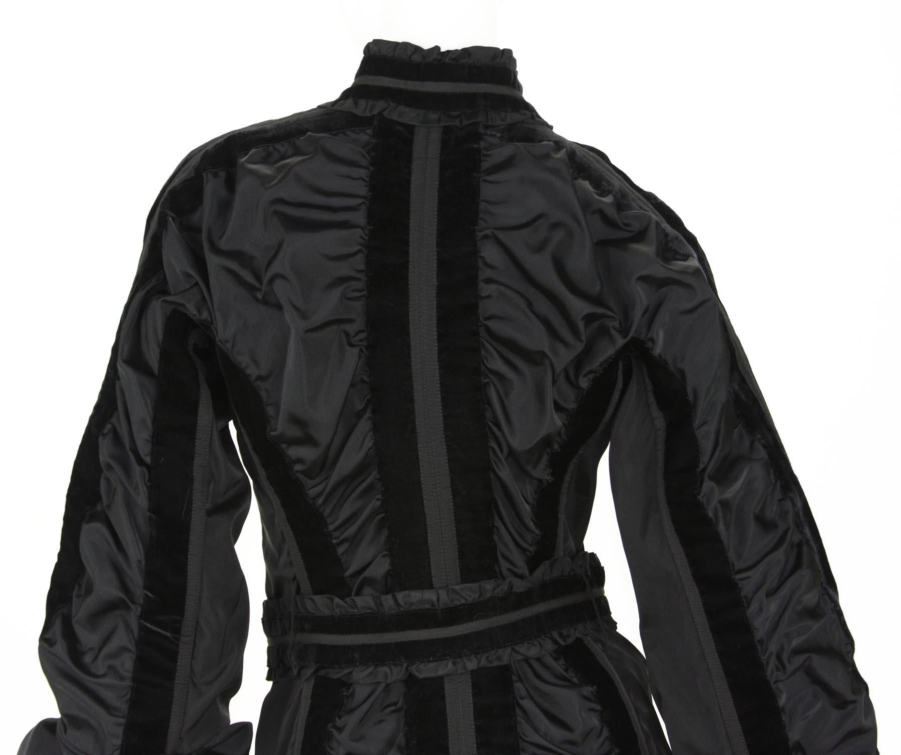 Tom Ford for Yves Saint Laurent FW 2002 Collection Black Taffeta Velvet Jacket 6 For Sale 7