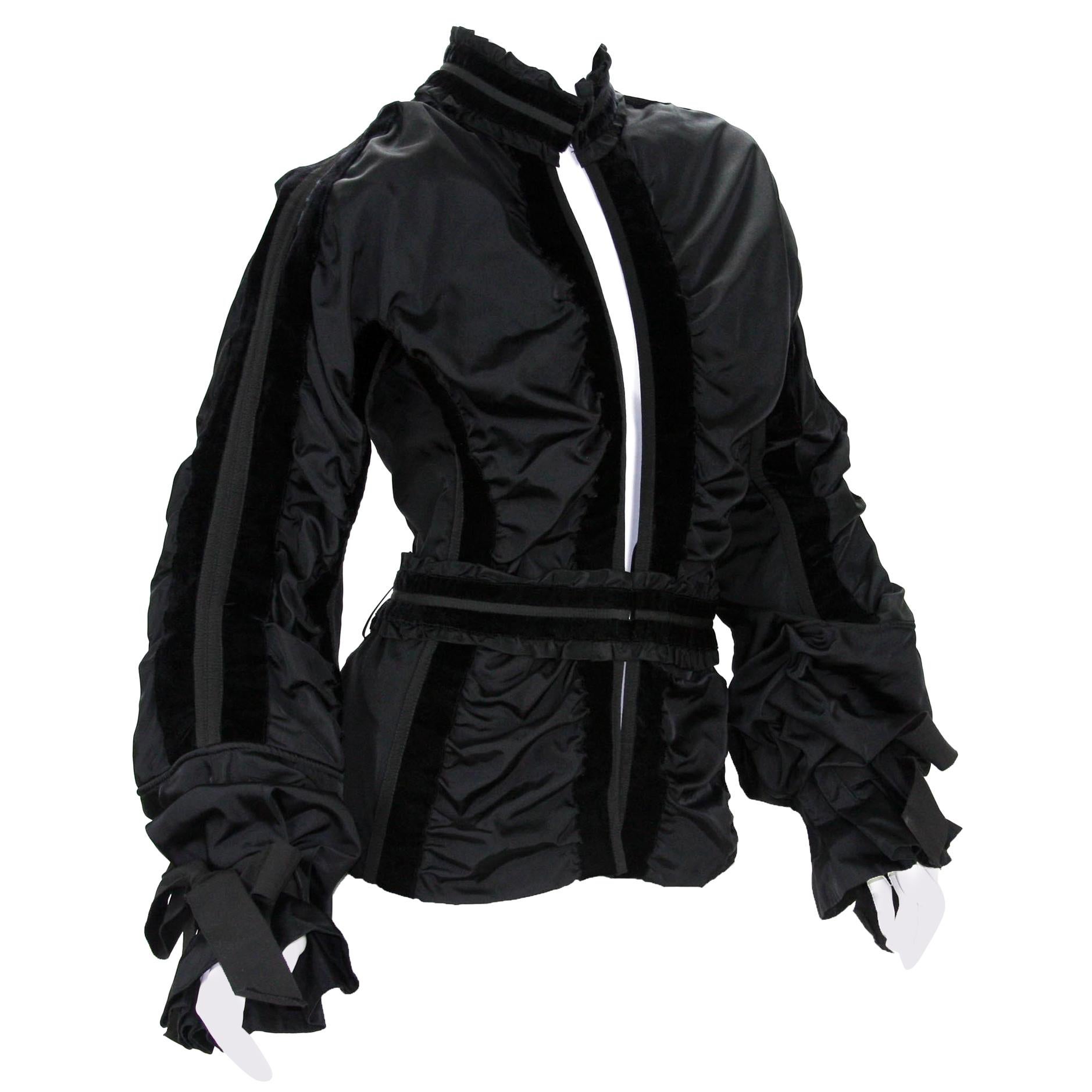 Tom Ford for Yves Saint Laurent FW 2002 Collection Black Taffeta Velvet Jacket 6