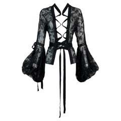 Tom Ford for Yves Saint Laurent F/W 2002 Lace Peasant Top Blouse