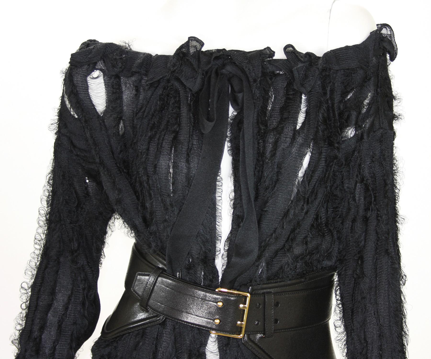 Tom Ford for Yves Saint Laurent F/W 2002 Top Blouse with Tom Ford Peplum Belt For Sale 5